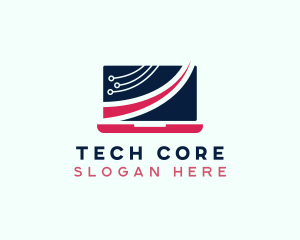 Laptop Tech Cybersecurity logo design