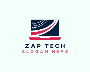 Laptop Tech Cybersecurity logo design