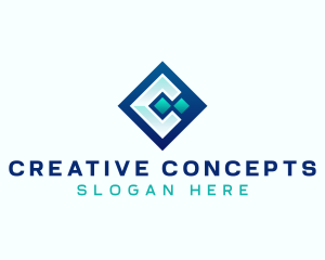 Tech Multimedia Creative Letter C logo design