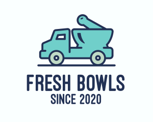 Blue Mortar & Pestle Truck logo design