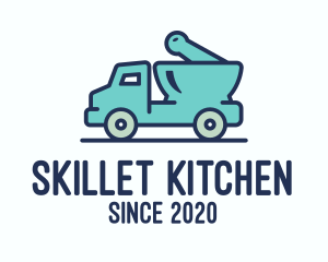 Blue Mortar & Pestle Truck logo design