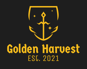 Golden Knight Badge  logo design