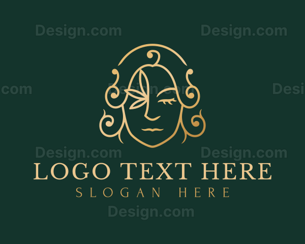 Golden Floral Woman Logo