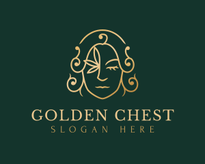 Golden Floral Woman logo design