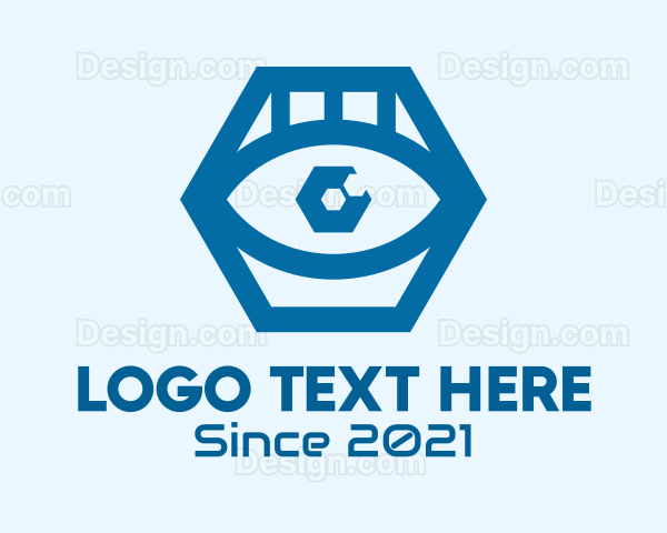 Blue Hexagon Eye Logo