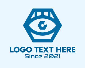 Blue Hexagon Eye  logo