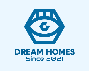 Blue Hexagon Eye  logo
