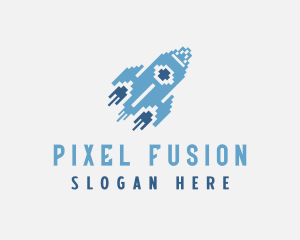 Rocket Ship Pixel App logo design