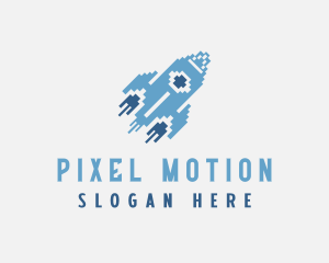 Rocket Ship Pixel App logo design