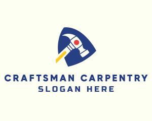 Hammer Carpenter Tool logo design