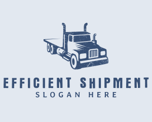 Flatbed Truck Logistics logo design