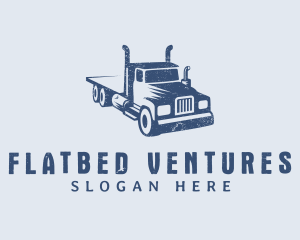 Flatbed Truck Logistics logo design