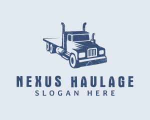 Flatbed Truck Logistics logo design