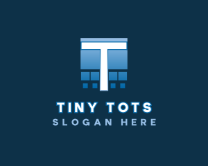 Pixelated Letter T logo design