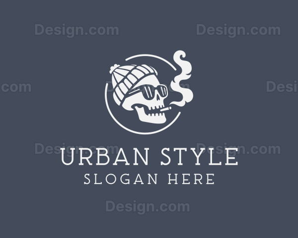 Skull Beanie Smoking Logo