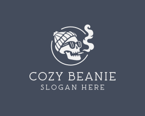 Skull Beanie Smoking logo