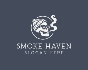 Skull Beanie Smoking logo