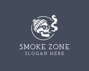 Skull Beanie Smoking logo