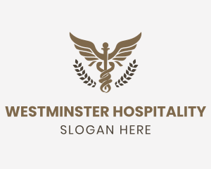 Caduceus Staff Hospital logo design