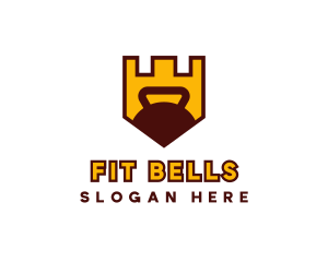 Fitness  Kettlebell Shield logo design