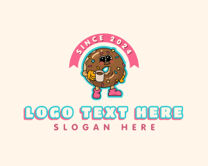 Cute Donut Cartoon logo