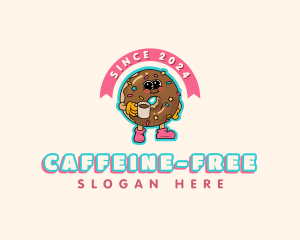 Donut Coffee Cartoon logo design