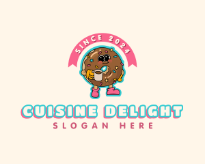 Cute Donut Cartoon logo design