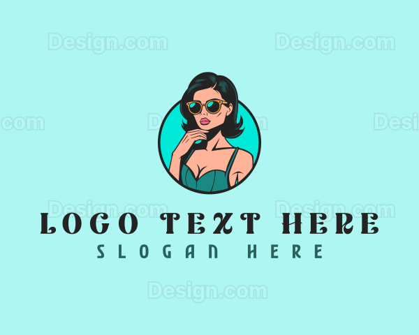 Glamorous Sunglasses Lady Logo