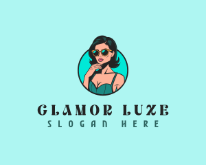 Glamorous Sunglasses Lady logo design