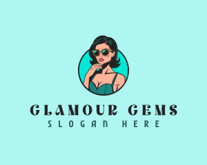 Glamorous Sunglasses Lady logo design