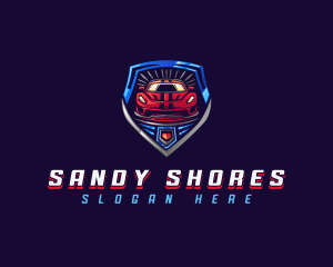 Shield Race Car logo design