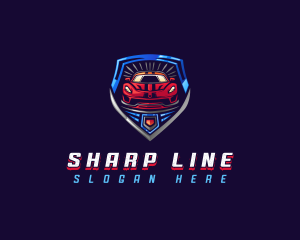 Shield Race Car logo design