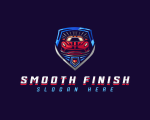 Shield Race Car logo design