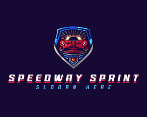 Shield Race Car logo design