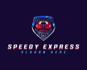 Shield Race Car logo design