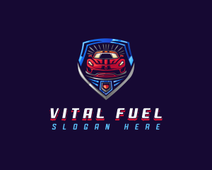 Shield Race Car logo design