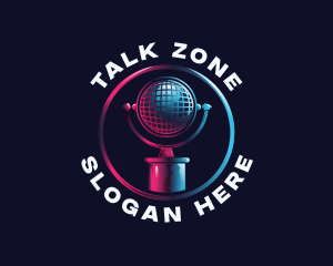 Audio Microphone Podcast logo design