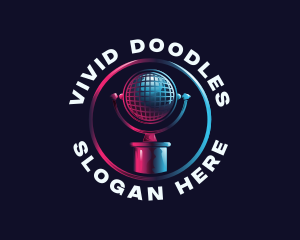 Audio Microphone Podcast logo design