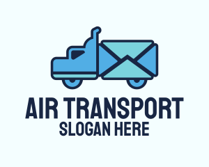 Blue Mail Truck logo design