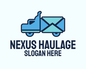 Blue Mail Truck logo design