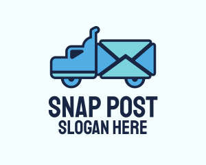 Blue Mail Truck logo design