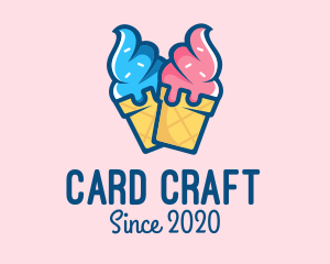 Pink Blue Ice Cream logo design