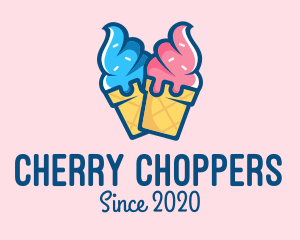 Pink Blue Ice Cream logo design