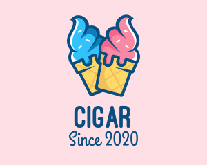 Pink Blue Ice Cream logo design