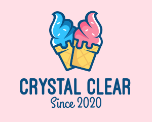 Pink Blue Ice Cream logo design