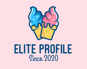 Pink Blue Ice Cream logo design