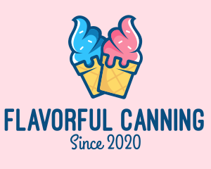 Pink Blue Ice Cream logo design