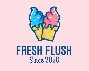 Pink Blue Ice Cream logo design