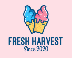 Pink Blue Ice Cream logo design