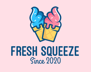 Pink Blue Ice Cream logo design